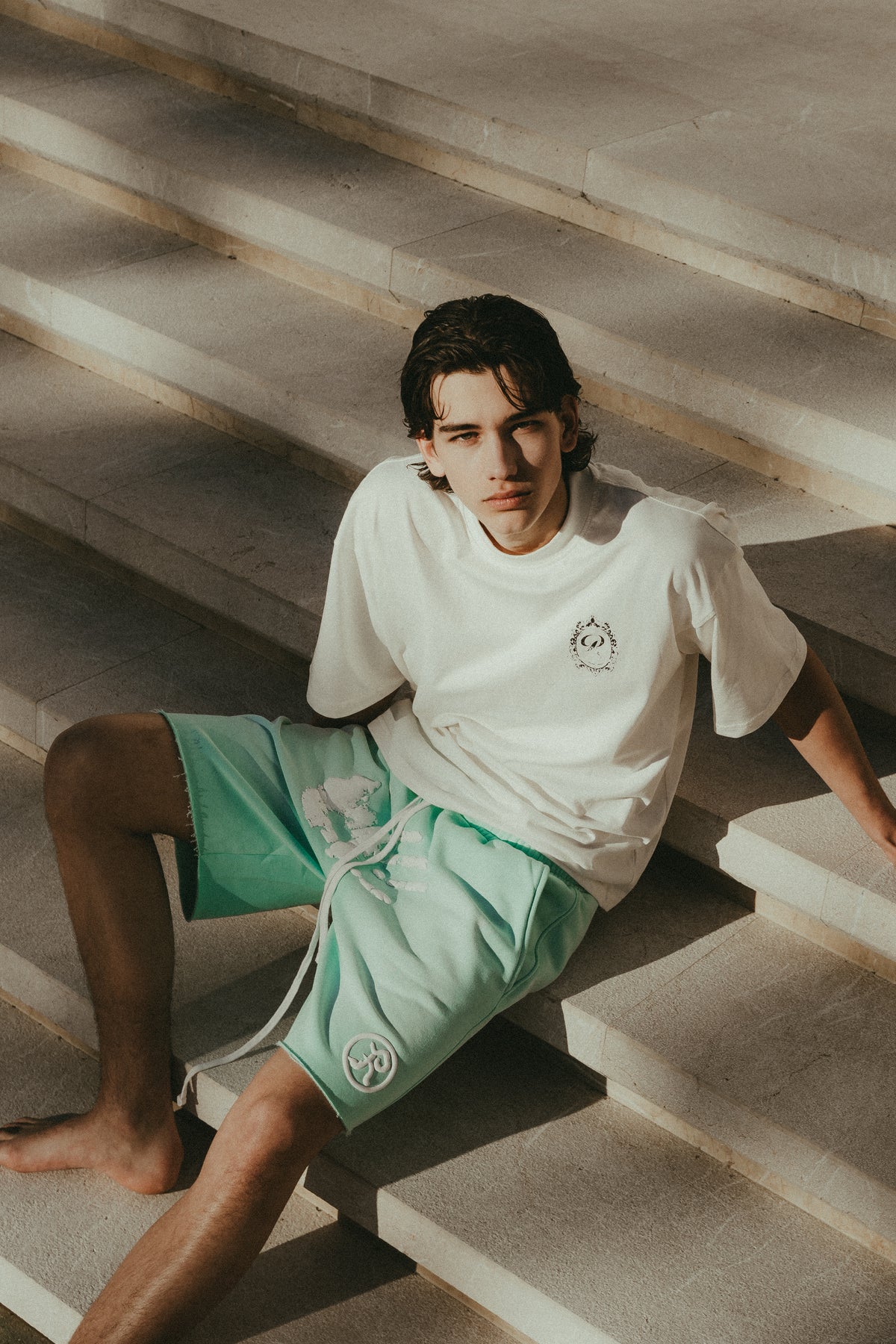 Handprint Shorts - Mint