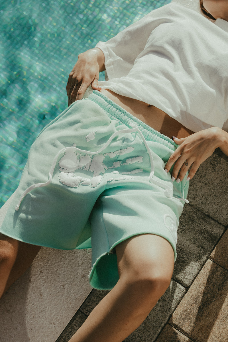 Handprint Shorts - Mint