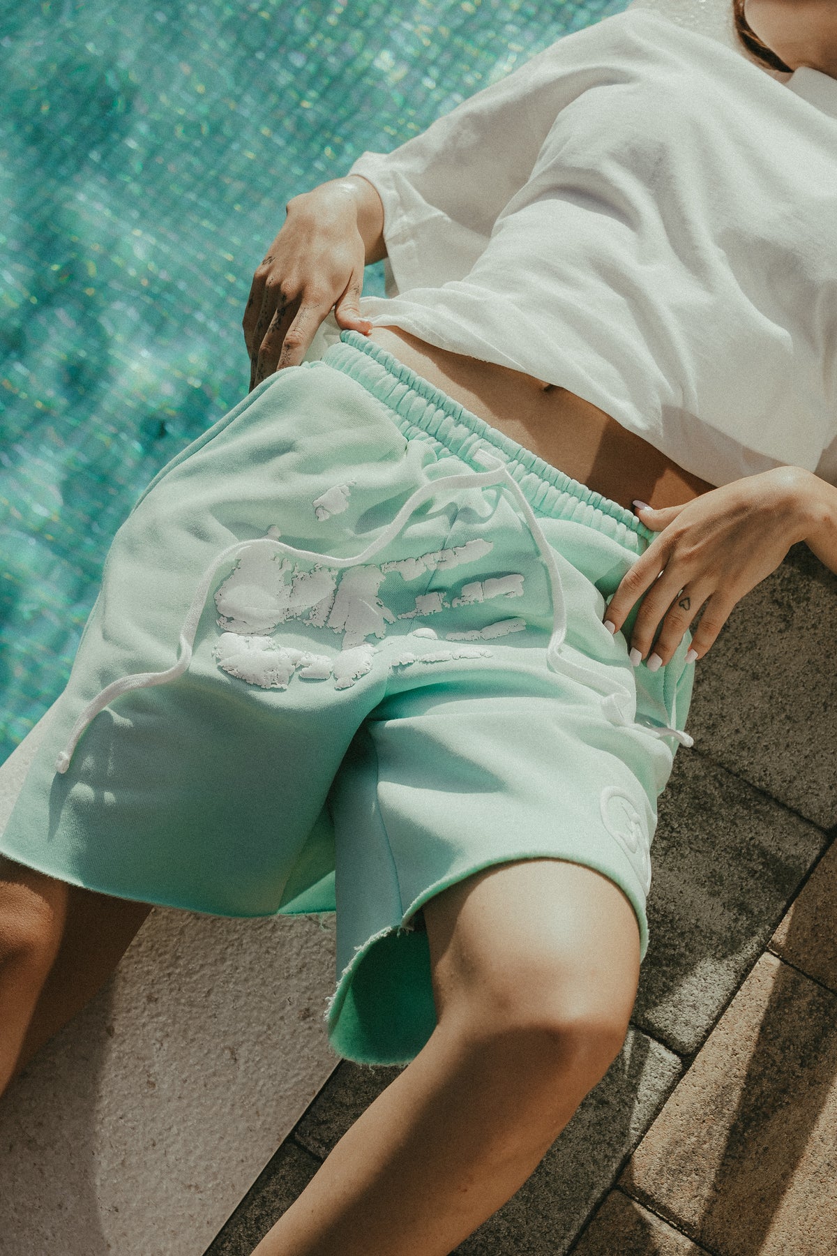 Handprint Shorts - Mint