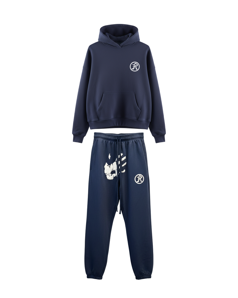 Men Handprint Tracksuit - Navy