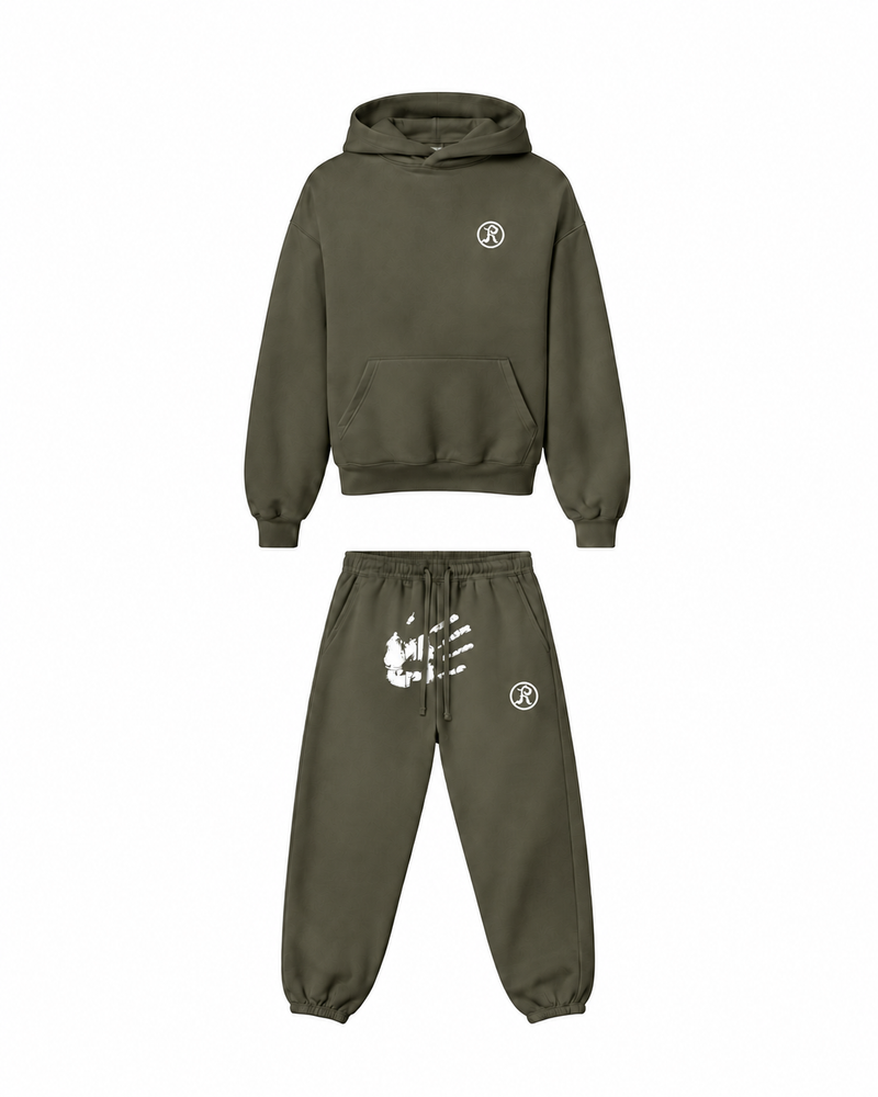 Handprint Tracksuit - Olive