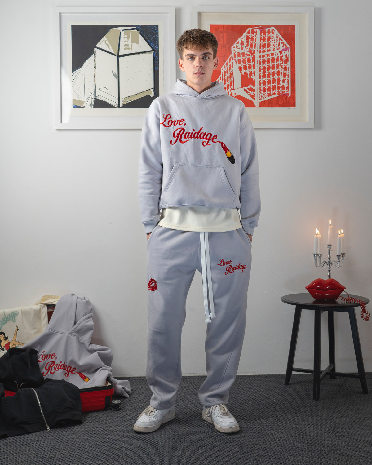 Lipstick Embroidered Tracksuit