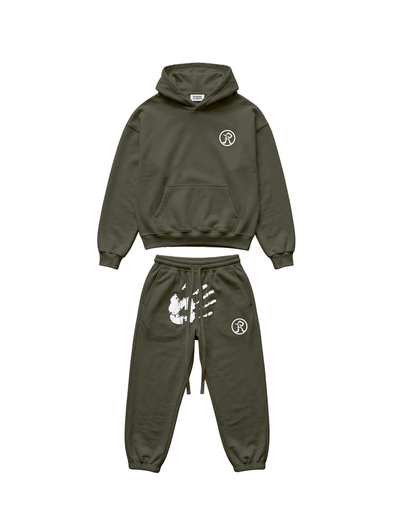 Handprint Tracksuit - Olive